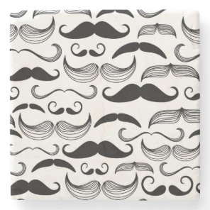 A Gentlemen's Club. Mustache pattern 2 Stone Coaster