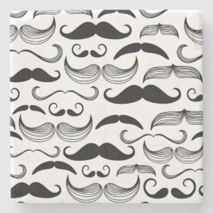 A Gentlemen's Club. Mustache pattern 2 Stone Coaster
