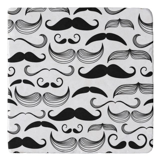 A Gentlemen's Club. Mustache pattern 2 Trivet (Front)
