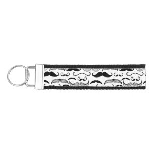 A Gentlemen's Club. Mustache pattern 2 Wrist Keychain