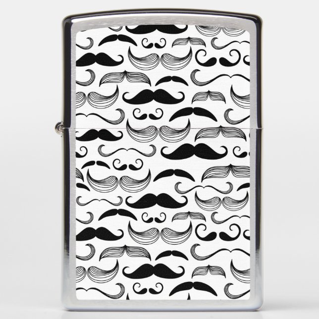 A Gentlemen's Club. Mustache pattern 2 Zippo Lighter (Front)