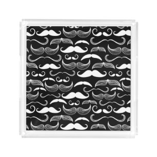 A Gentlemen's Club. Mustache pattern Acrylic Tray