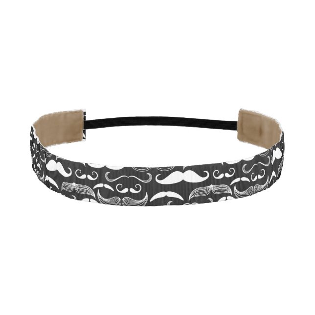 A Gentlemen's Club. Mustache pattern Athletic Headband (Front)