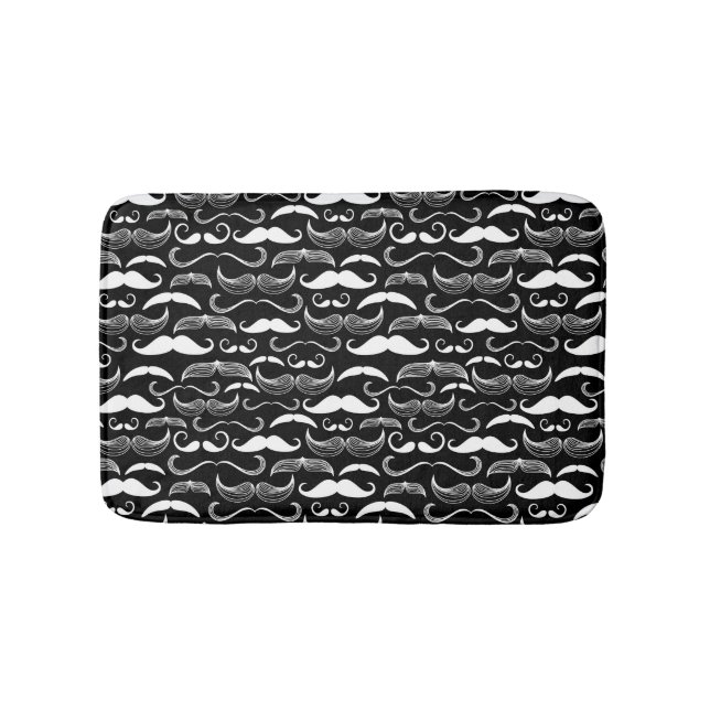 A Gentlemen's Club. Mustache pattern Bathroom Mat (Front)