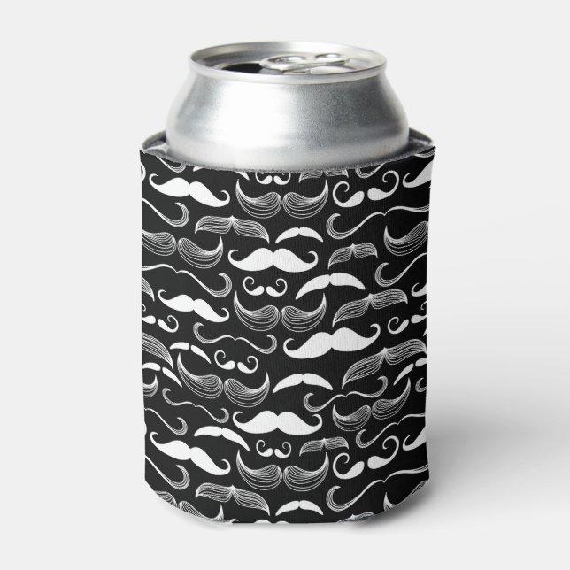 A Gentlemen's Club. Mustache pattern Can Cooler (Can Front)