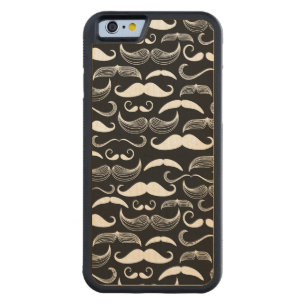 A Gentlemen's Club. Mustache pattern Carved Maple iPhone 6 Bumper Case