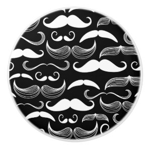 A Gentlemen's Club. Mustache pattern Ceramic Knob