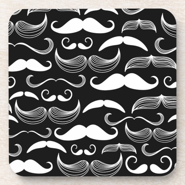A Gentlemen's Club. Mustache pattern Coaster (Front)