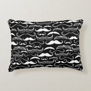 A Gentlemen's Club. Mustache pattern Decorative Pillow