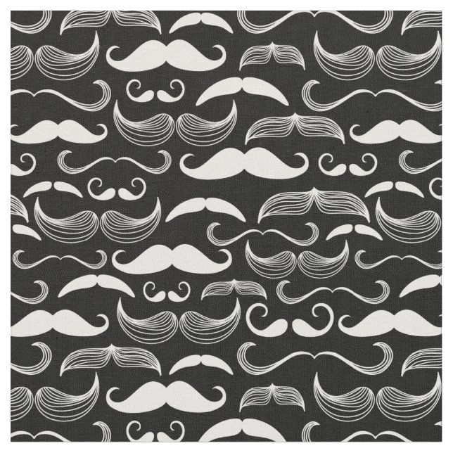 A Gentlemen's Club. Mustache pattern Fabric (Close Up)