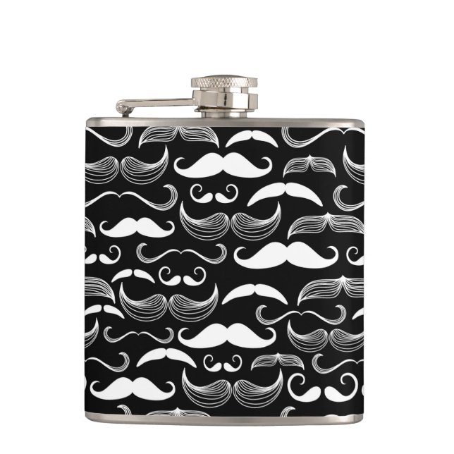 A Gentlemen's Club. Mustache pattern Flask (Front)