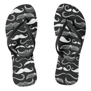 A Gentlemen's Club. Mustache pattern Flip Flops