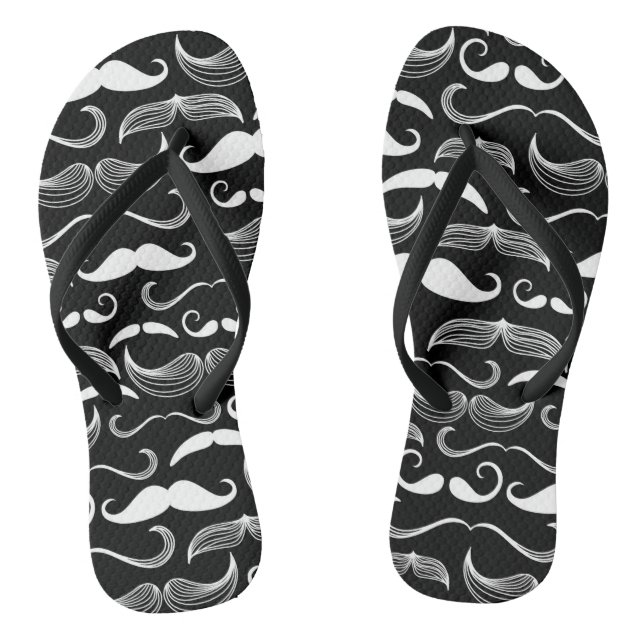 A Gentlemen's Club. Mustache pattern Flip Flops (Footbed)