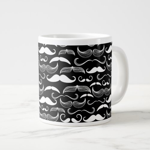A Gentlemens Club Mustache pattern Large Coffee Mug