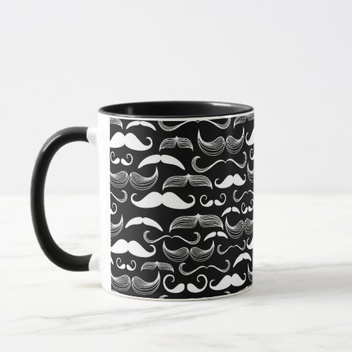 A Gentlemens Club Mustache pattern Mug