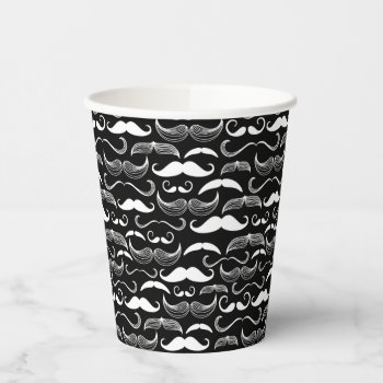 A Gentlemen's Club. Mustache Pattern Paper Cups by boutiquey at Zazzle