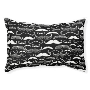 A Gentlemen's Club. Mustache pattern Pet Bed