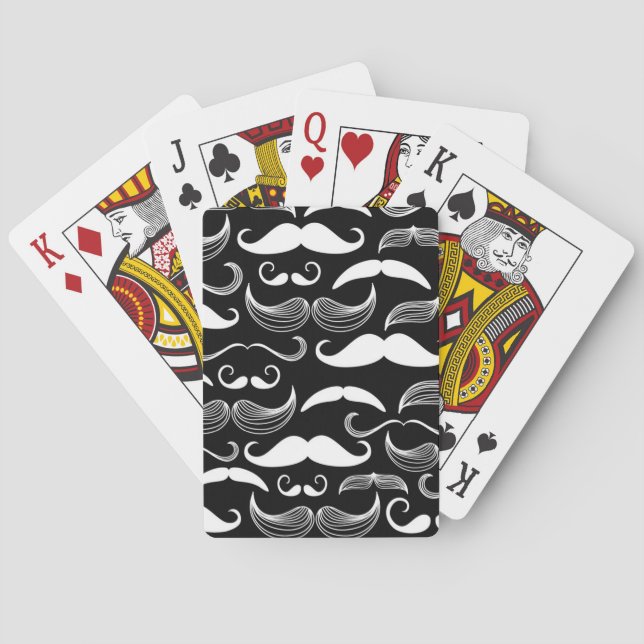 A Gentlemen's Club. Mustache pattern Poker Cards (Back)
