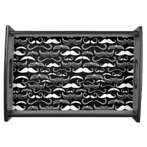 A Gentlemen's Club. Mustache pattern Serving Tray