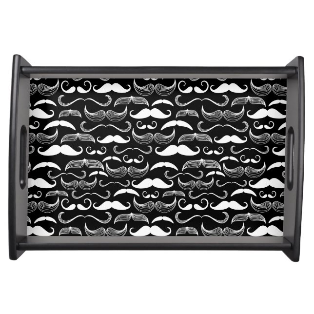 A Gentlemen's Club. Mustache pattern Serving Tray (Front)