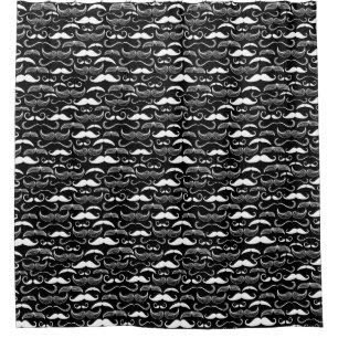 A Gentlemen's Club. Mustache pattern Shower Curtain