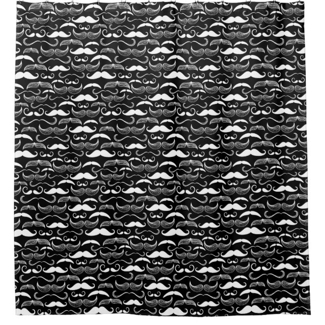 A Gentlemen's Club. Mustache pattern Shower Curtain (Front)