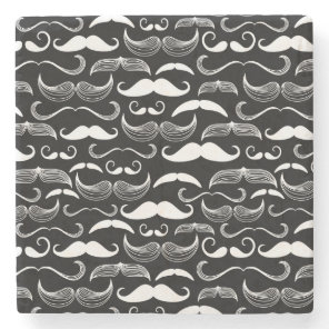 A Gentlemen's Club. Mustache pattern Stone Coaster