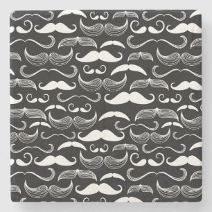 A Gentlemen's Club. Mustache pattern Stone Coaster