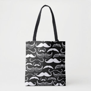 A Gentlemen's Club. Mustache pattern Tote Bag
