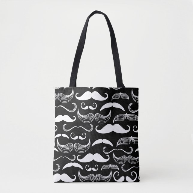 A Gentlemen's Club. Mustache pattern Tote Bag (Front)