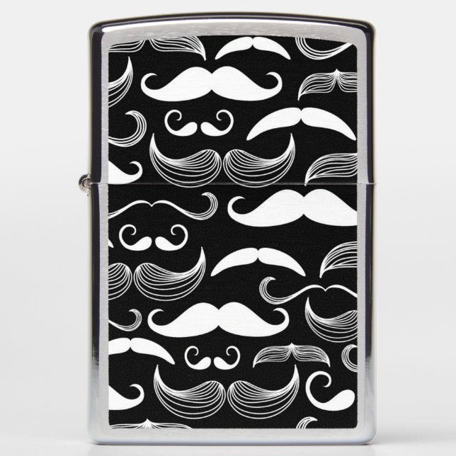 A Gentlemen's Club. Mustache pattern Zippo Lighter (Front)