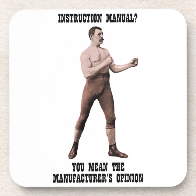 A Genuine Overly Manly Man Beverage Coaster (Front)