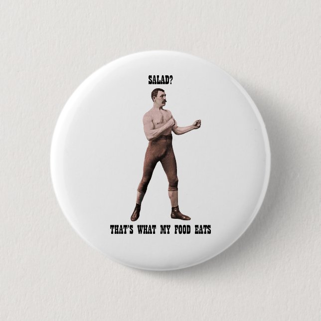 A Genuine Overly Manly Man Pinback Button (Front)