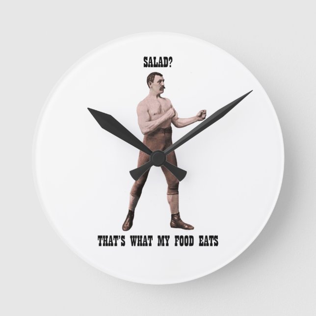 A Genuine Overly Manly Man Round Clock (Front)