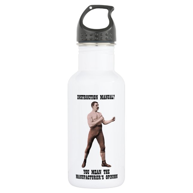 A Genuine Overly Manly Man Water Bottle (Front)