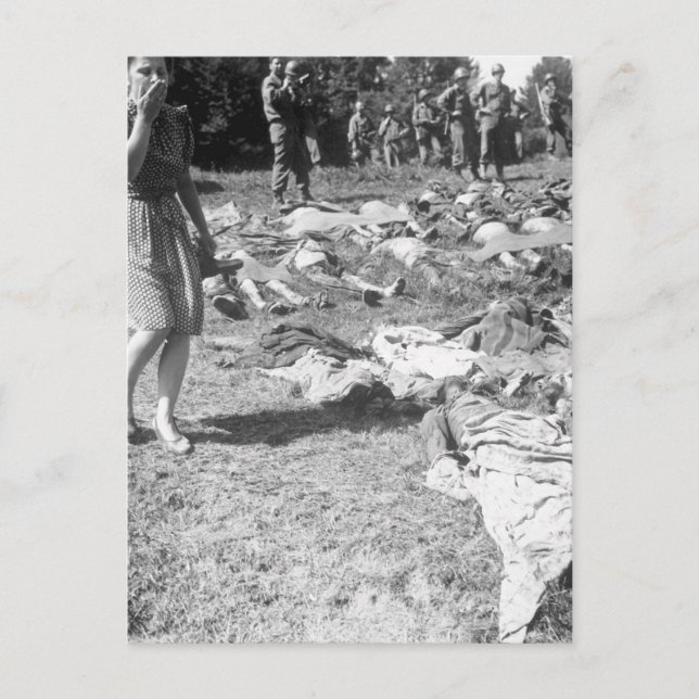 A German girl is overcome as she_War image Postcard (Front)