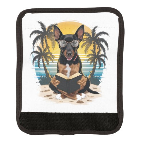 A German pull dog wearing horn_rimmed glasses  Luggage Handle Wrap