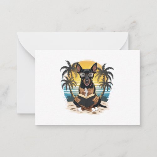 A German pull dog wearing horn_rimmed glasses  Note Card