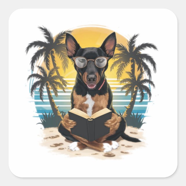 A German pull dog wearing horn-rimmed glasses  Square Sticker (Front)