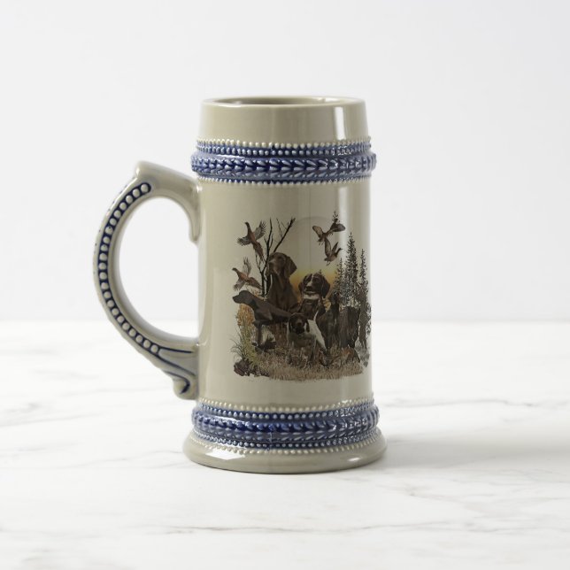 A German Shorthaired Pointer on point   Beer Stein (Left)