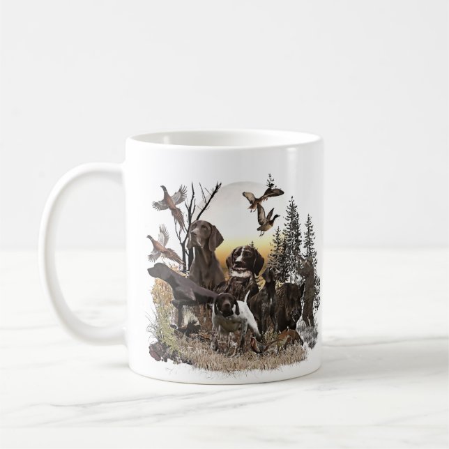 A German Shorthaired Pointer on point    Coffee Mug (Left)