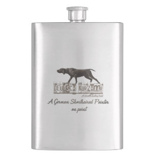 A German Shorthaired Pointer on point Flask