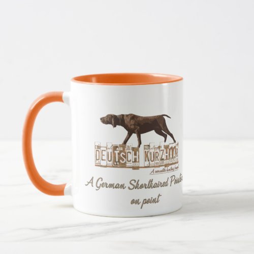 A German Shorthaired Pointer on point    Mug