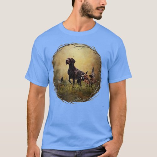 A German Shorthaired Pointer on point T_Shirt