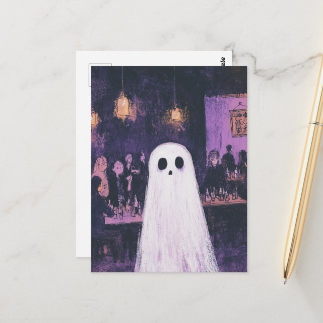 A Ghost at the Party Postcard (Front/Back In Situ)