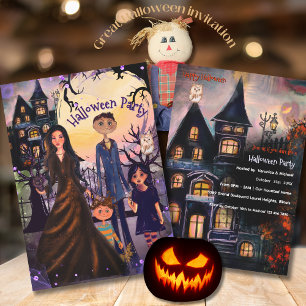 A Ghoulishly Good Haunted House Party Invitation