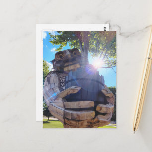 A Giant Troll Holds Up a Tree Postcard