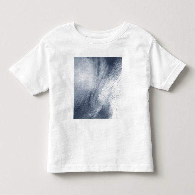 A giant whirlpool cloud swirls above the sea toddler t-shirt (Front)