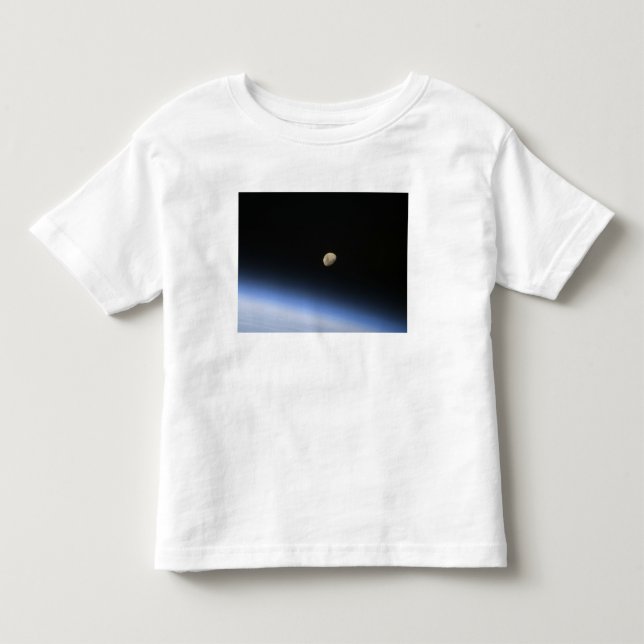 A gibbous moon visible above Earth's atmosphere 2 Toddler T-shirt (Front)