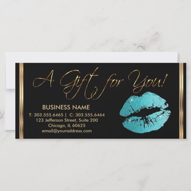 *A Gift Certificate Pretty Teal Lipstick (Front)